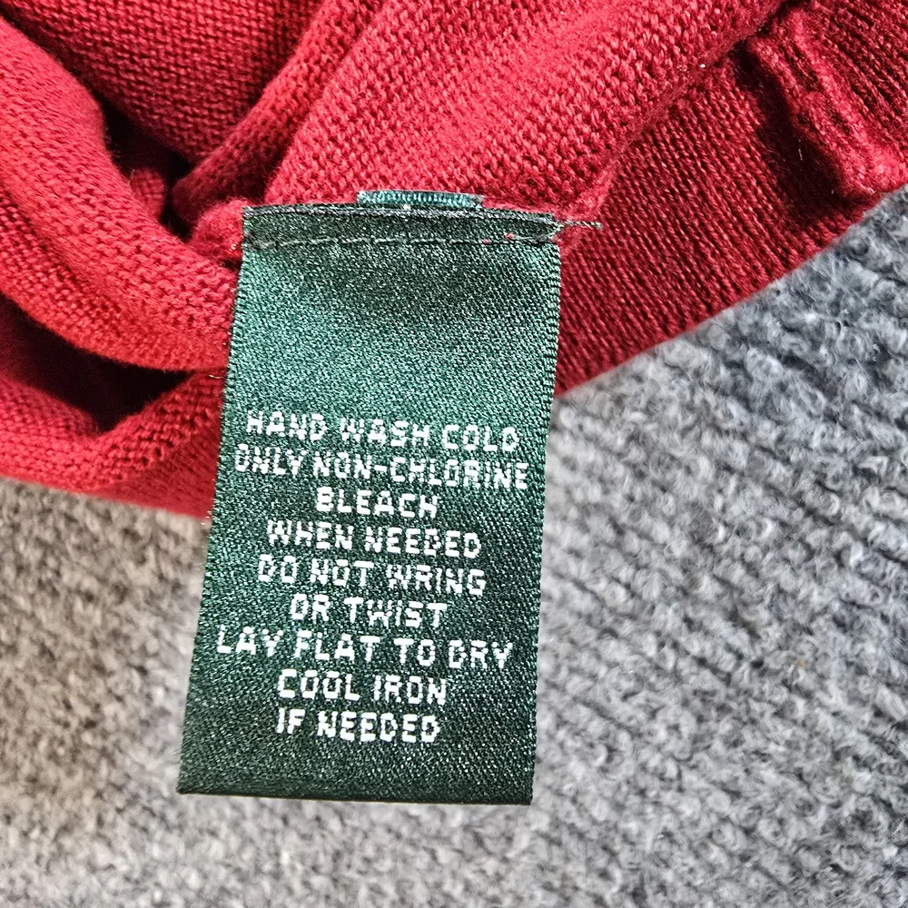 Ralph Lauren Vibrant Red Cotton Sweater Sz M - Picture 3 of 7